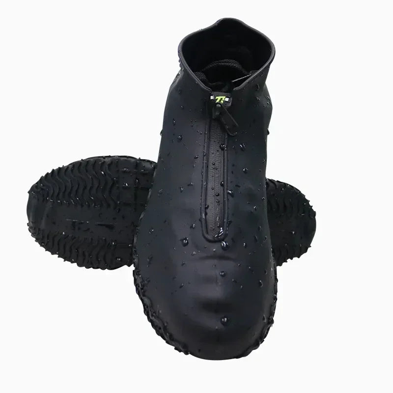 Silicone Waterproof Shoe Covers Reusable Overshoes with Zipper Resistant Rain Boots Non-Slip Washable Protection for Women Men