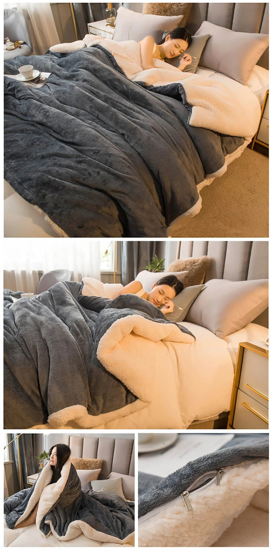 Winter Bed Blankets Solid Color Fleece Blankets Throws Adult Thick Warm Sofa Winter Blanket Super Soft Warm Duvet Cover Luxury