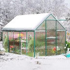 Greenhouse Kit, 10x6 FT Heavy Duty Outdoors Durable Green House with Double Vent Window Lockable Door, Twin-Wall P