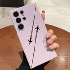 Silica gel Phone Case For Samsung Galaxy S25 S24 Ultra S23 S22 S21 S20 Ultra FE Plus Note 10 20 Lite Airplane Route Desian Cover