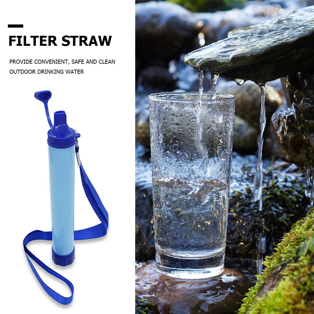 Outdoor Mini Water Filter Straw Camping Purification Portable Hiking Water Purifier for Survival or Emergency Supplies