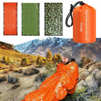 PE Emergency Sleeping Bag Waterproof Portable Survival 120x200cm Sleeping Bag for Outdoor Camping Hiking Adventure