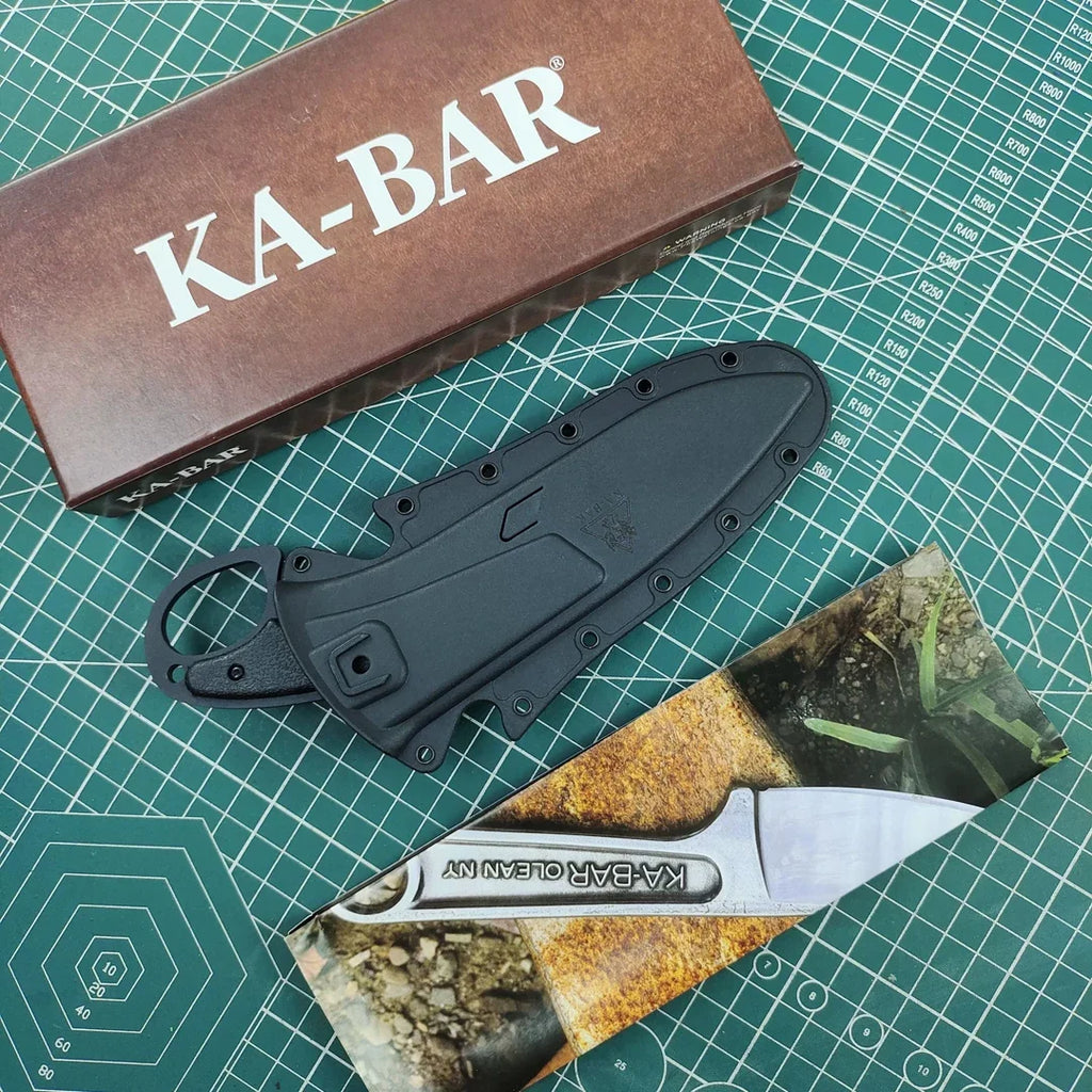 KA-BAR 2491 straight knife wilderness survival emergency rescue tool, easy to carry, diving,  hunting knife, tactical equipment