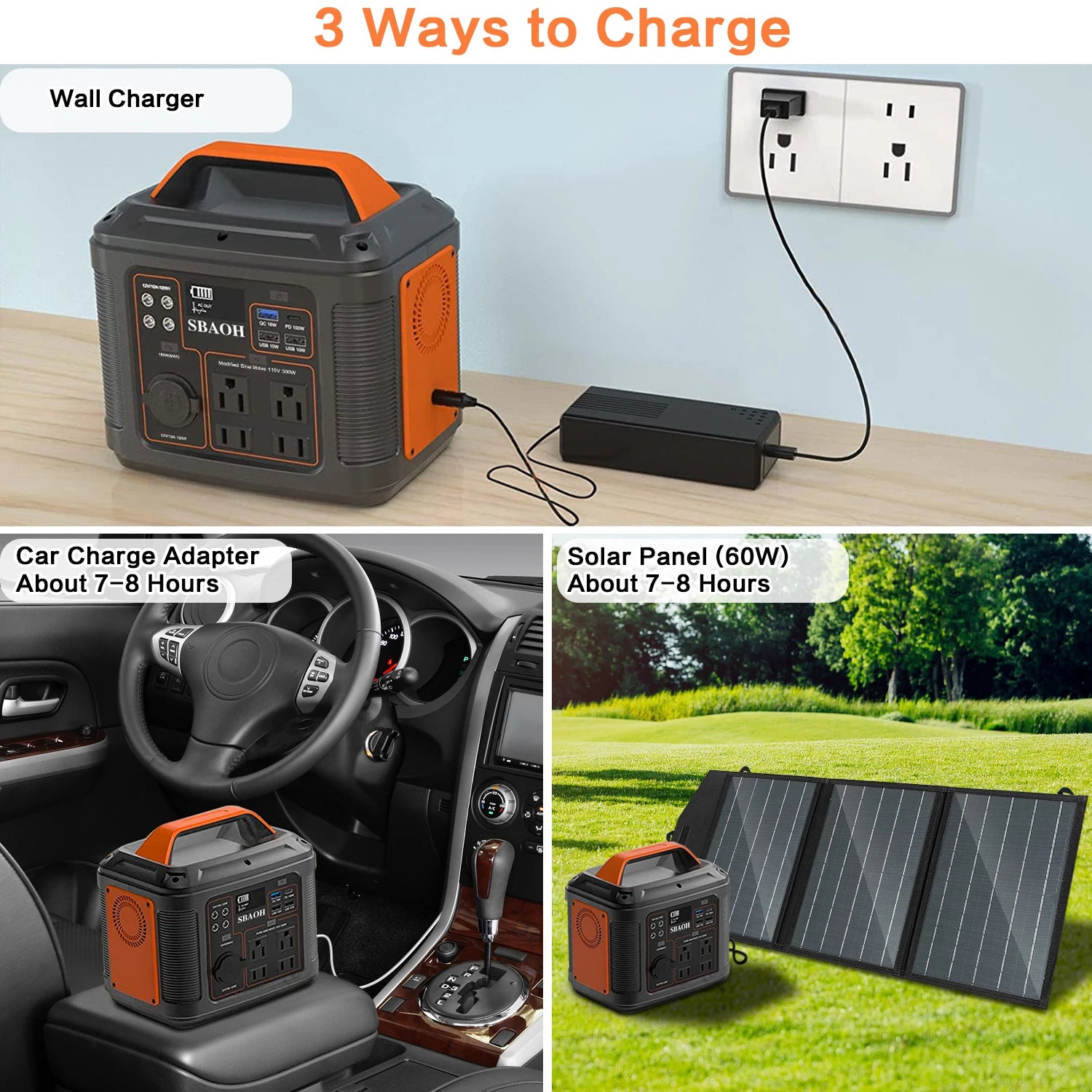 Portable Power Station, 300W Solar Generator, Quick Charging