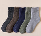 5 Pairs Winter Warm Men’s Socks thick Male Women Socks Super Thicker Solid Socks Winter Socks Against Cold Snow Terry Socks