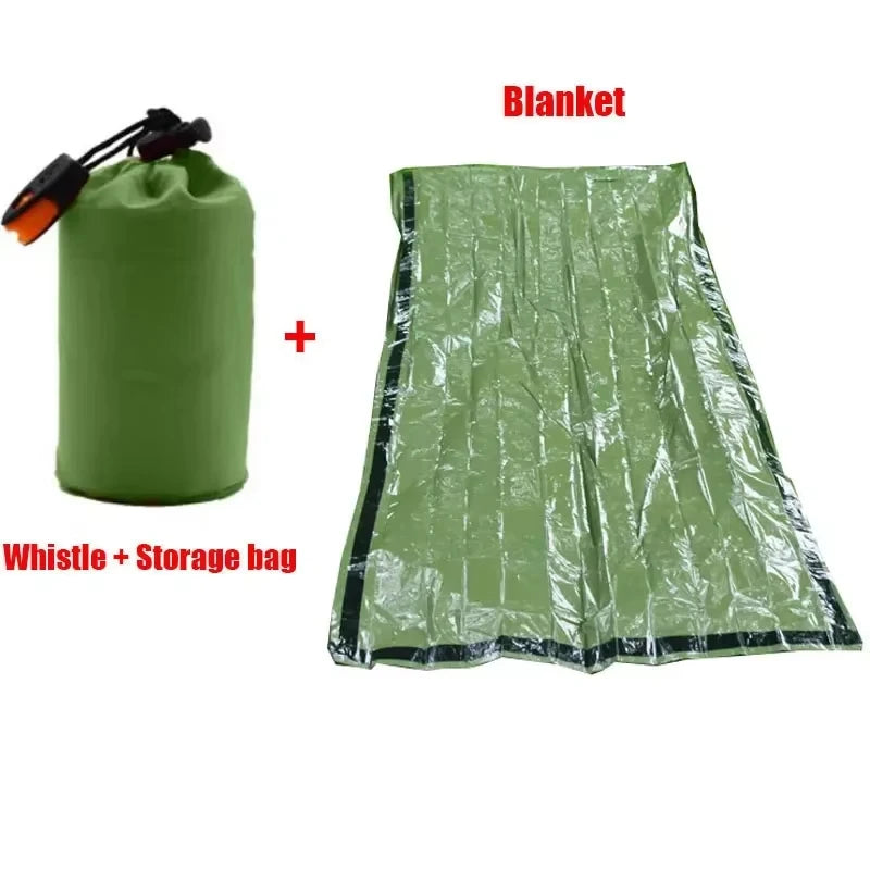 Portable  Mylar Insulated sleeping bag Waterproof Emergency Survival Outdoor Edc Camping Gear Thermal Sack First Aid Rescue Kit
