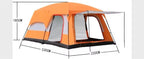 2 Bedroom 1 Hall Camping Tent 5-8 Person Double Layers Oversize Thickened Rainproof Tent Outdoor Family Camp Tour Equipment