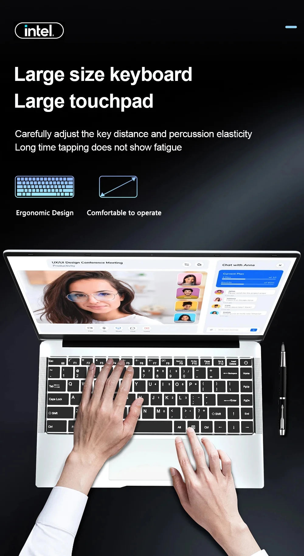 New Laptop Computer Windows 11 Pro Intel Atom A3950 2025 Notebook PC Gamer 12GB RAM 512GB 1TB SSD 1920*1080 Office Computer