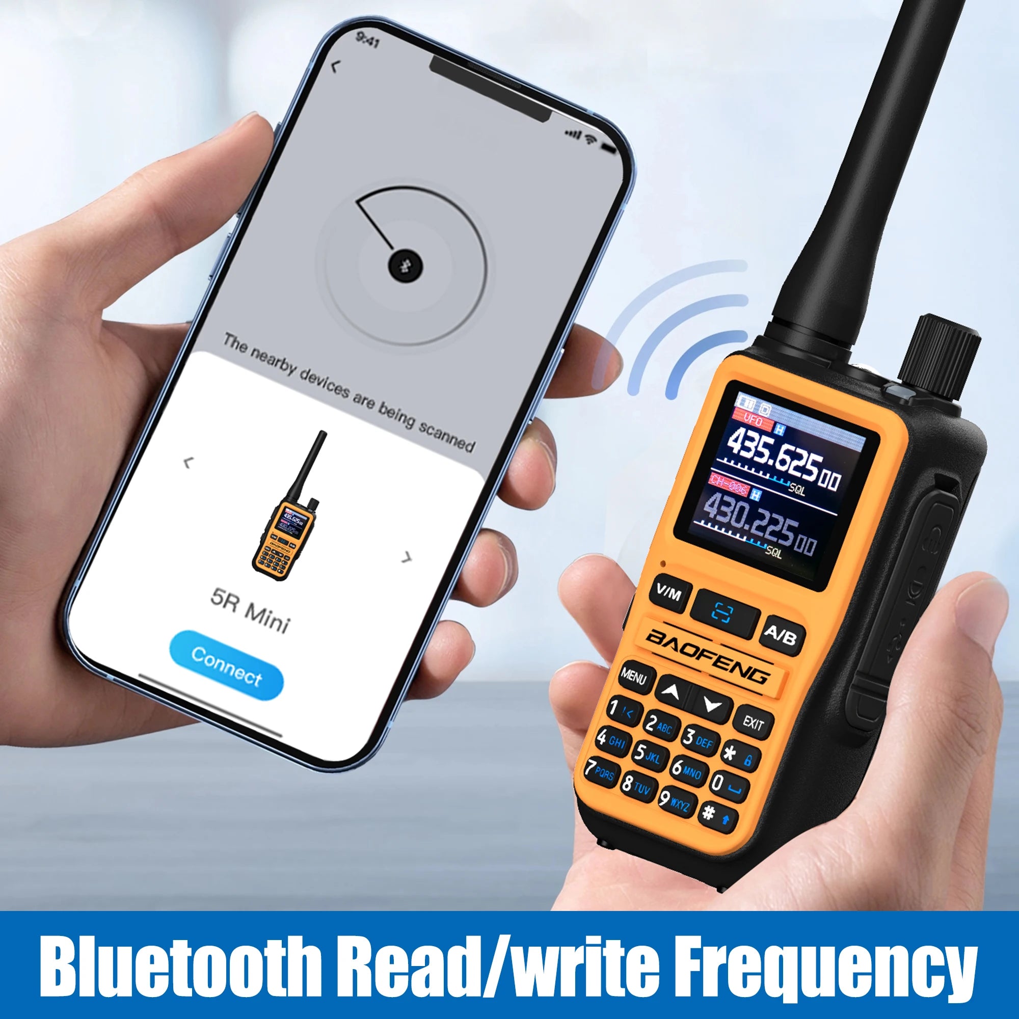 Baofeng 5R-Mini Walkie Talkie Portable Radio Bluetooth Programming DTMF AM FM Dual PTT Flashlight For Camping