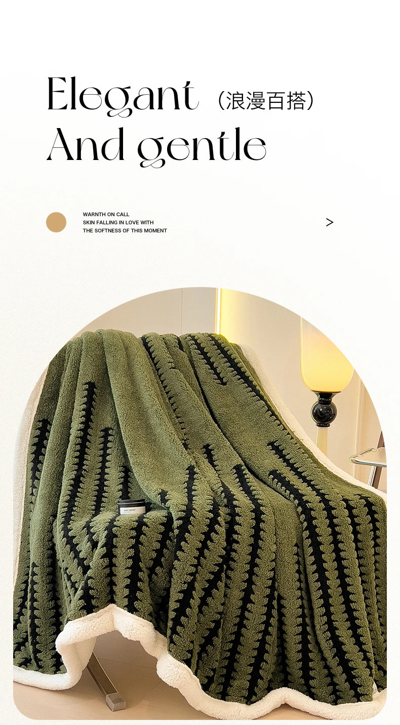 Super Thick and Warm Flannel Blanket Super Soft Fluffy Queen Size Bed Blanket Cozy Skin-friendly Multifunctional Nap Blanket