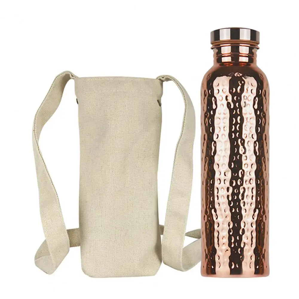 800ML Copper Sports Water Bottle Hammer Pattern Large Capacity Leakproof Cycling Gym Fitness Electroplating Drinking Cup 2025