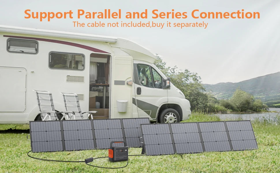 MHPOWOS Portable Solar Panel for Power Stations, 31V Solar Charger 400W Outdoor emergency backup power supply for RV Camping