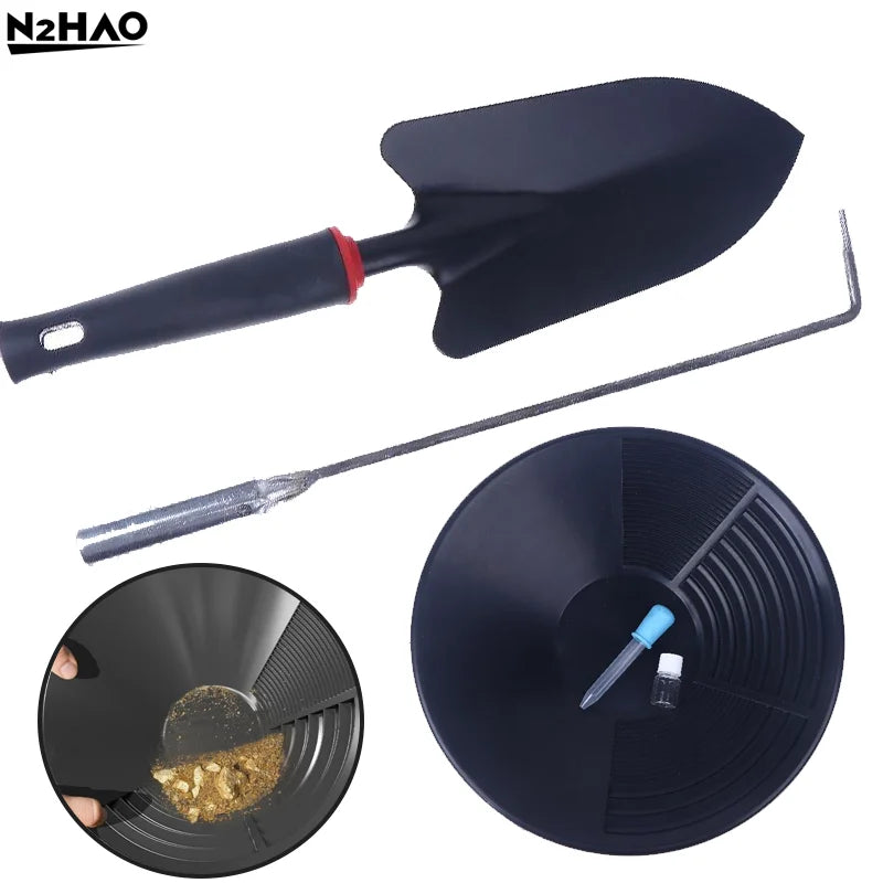 1/3/5Pcs Outdoor Wash Gold Panning Equipment Gold Pan With Riffle Design Prospecting Tool For Gold Mining Metal Detect Efficient
