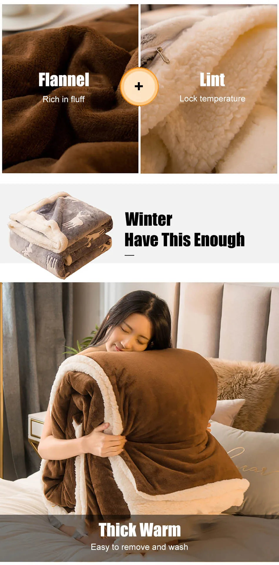 Winter Bed Blankets Solid Color Fleece Blankets Throws Adult Thick Warm Sofa Winter Blanket Super Soft Warm Duvet Cover Luxury