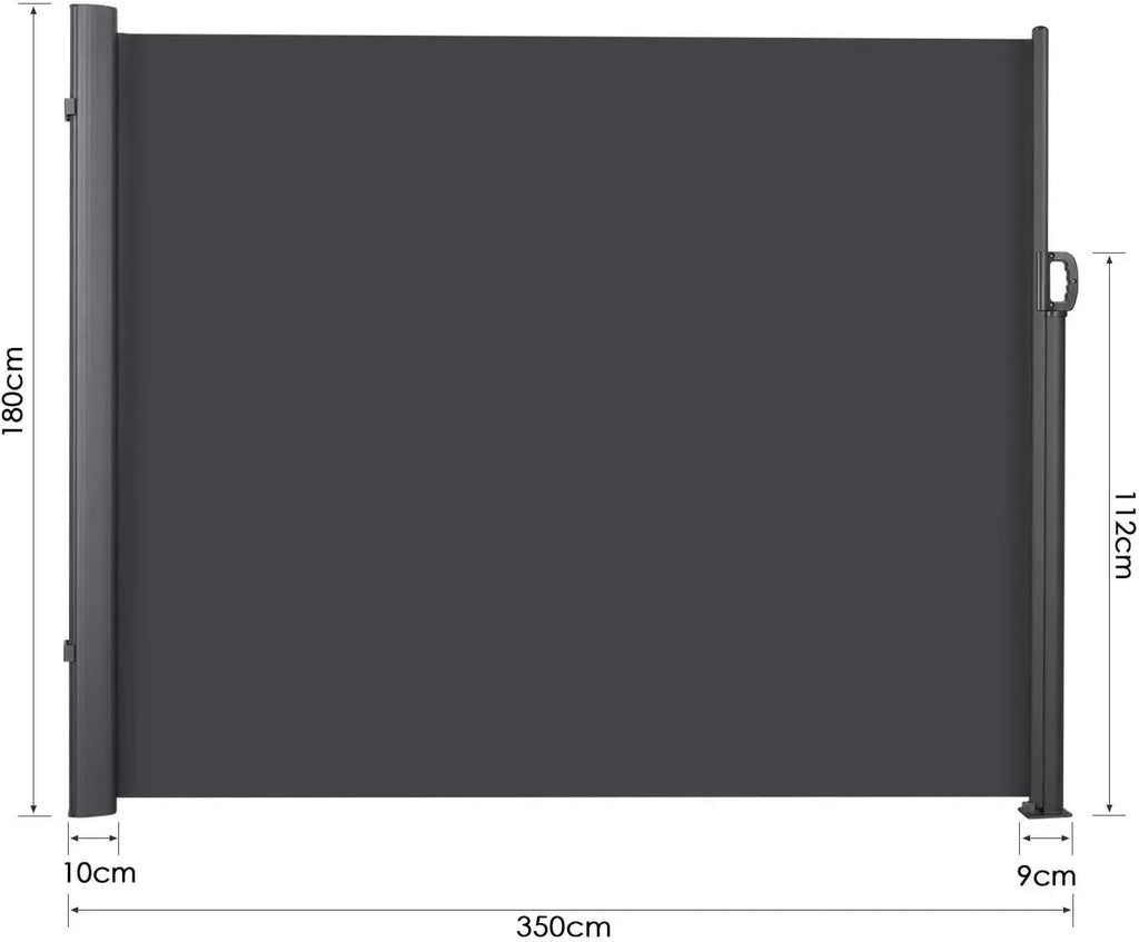 Retractable Side Awning, UV 50+ Full Aluminum Rust-Proof Patio Sunshine Screen, 280 g Thicken Privacy Divider & Wind Screen