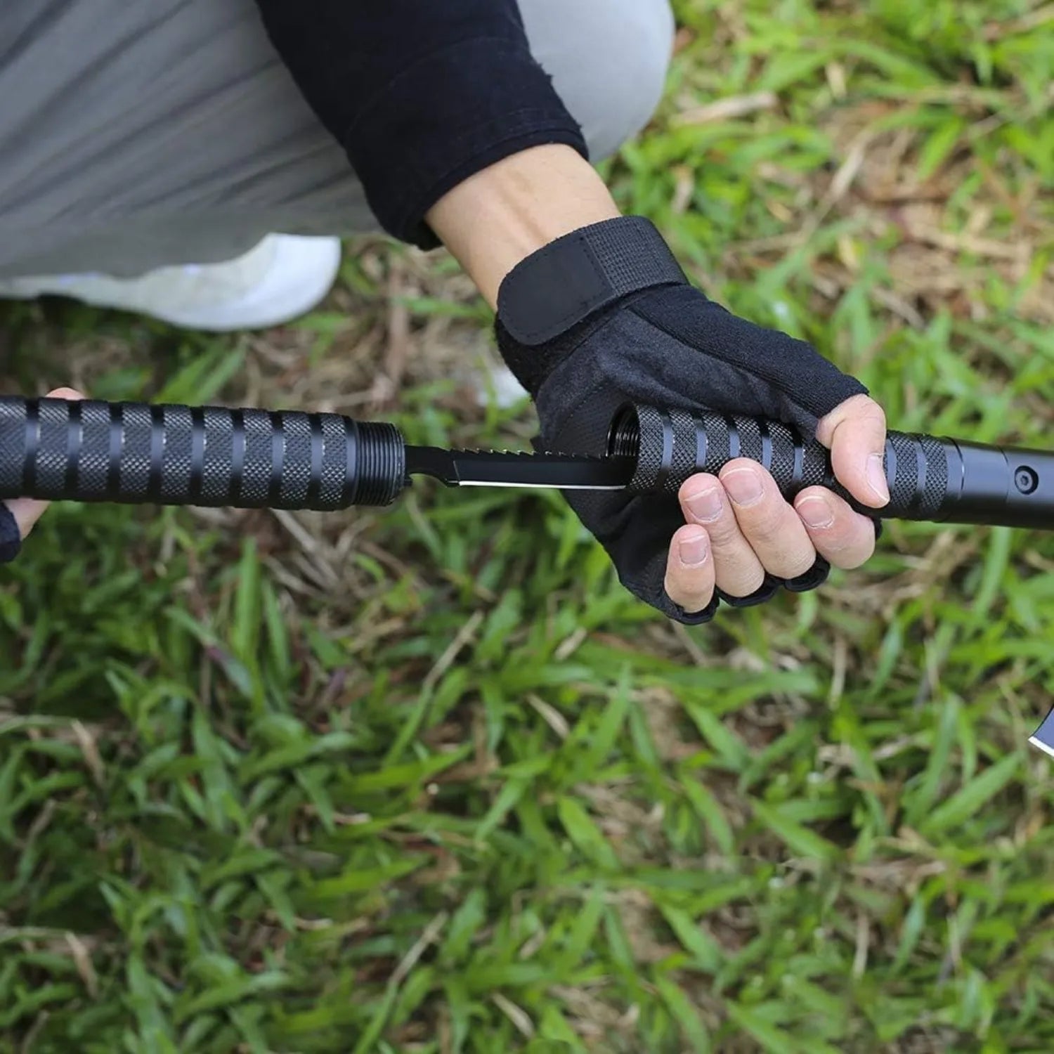 Tactical Folding Survival Axe w/Hammer & Nylon Sheath, Multifunctional Camping Hatchet for Hiking/Hunting/Outdoor Survival Gear