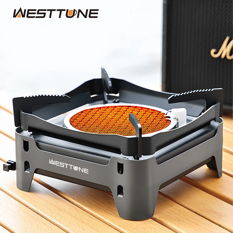 WESTTUNE Outdoor Infrared Combustion Stove Portable Cooking Burner 3600W Gas Stove with Electronic Ignition for Camping Picnic