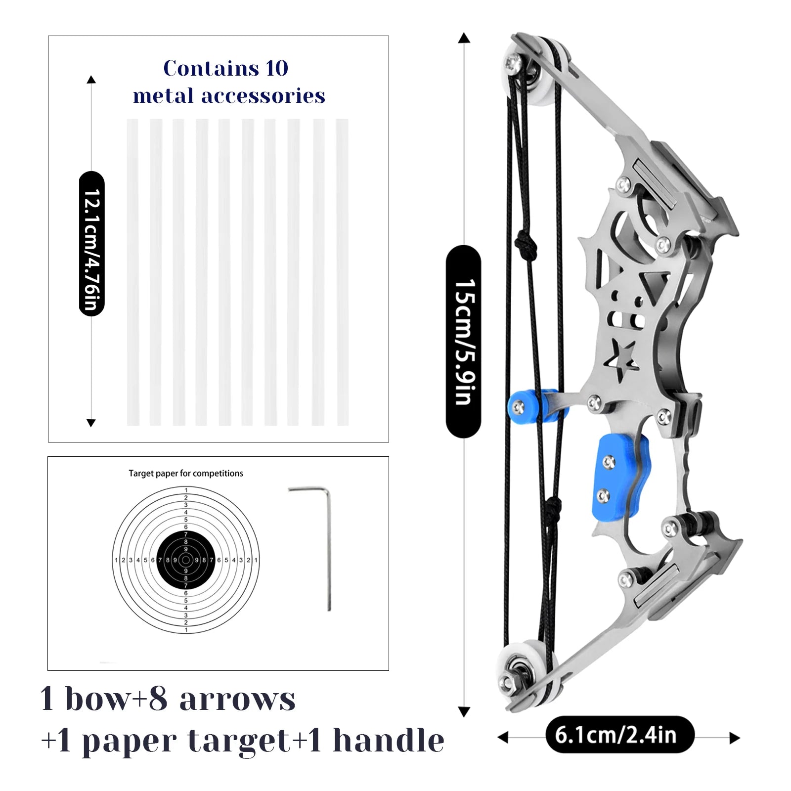 Mini Compound Bow and Arrows Set for Adults Teens Beginners Compact Archery Bow for Target Practice & Shooting Entertainment