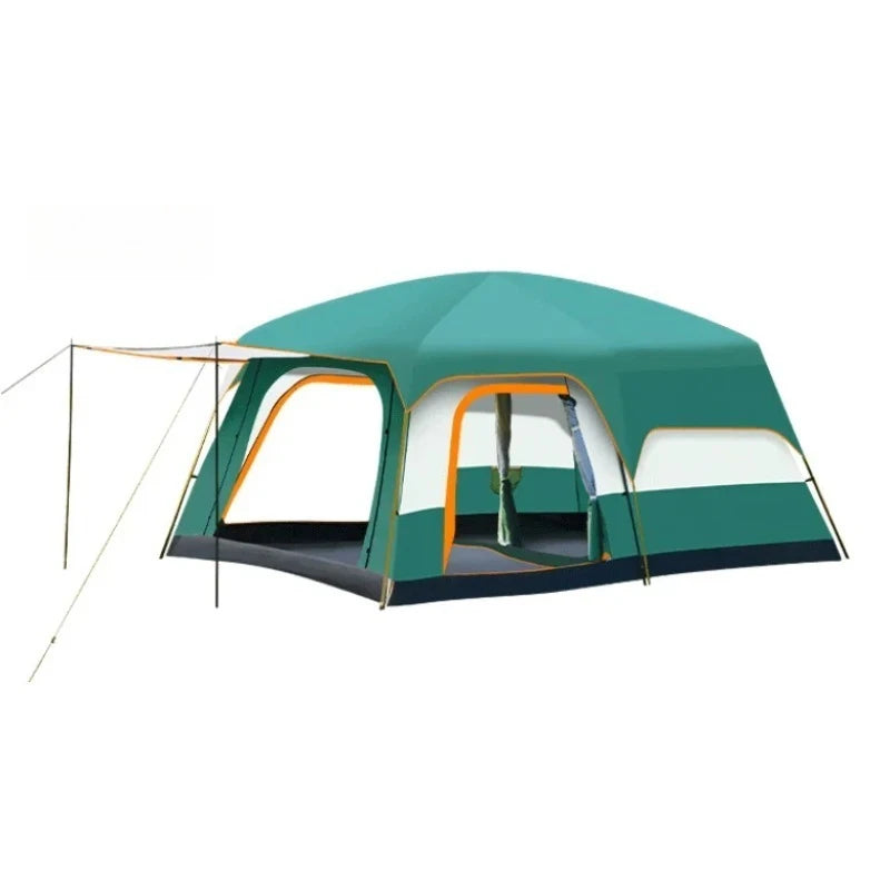 Outdoor Thick Rainproof Camping Tent, Travel 4-12P Double Layer Field, Luxury Large Camping Tent, 2 Bedrooms and 1 Hall 캠핑용품 땡처리