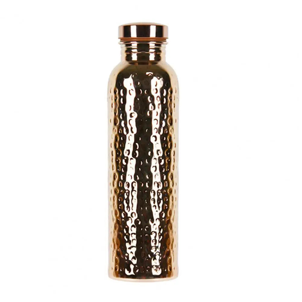 800ML Copper Sports Water Bottle Hammer Pattern Large Capacity Leakproof Cycling Gym Fitness Electroplating Drinking Cup 2025