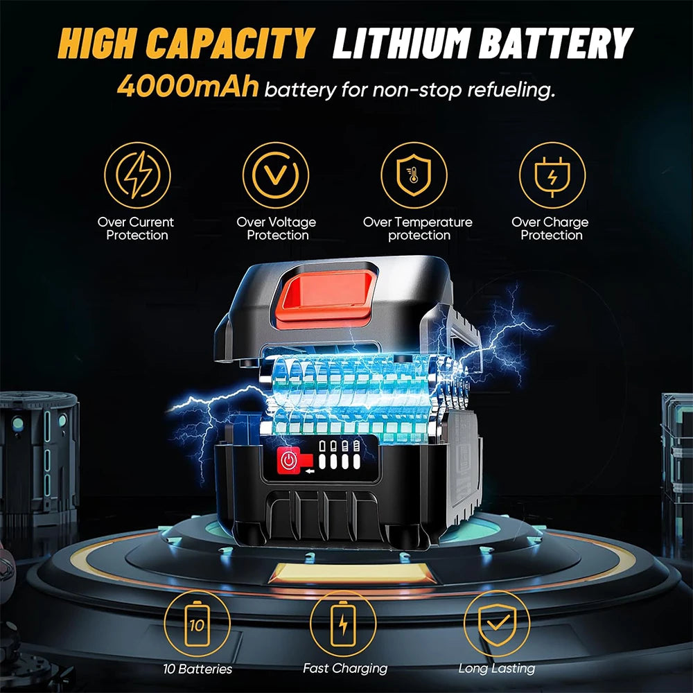 Cordless Diesel Transfer Pump Kit  21V DC Fuel Transfer Pump Battery Powered 12GPM Portable Self-Priming Diesel Pump Kit