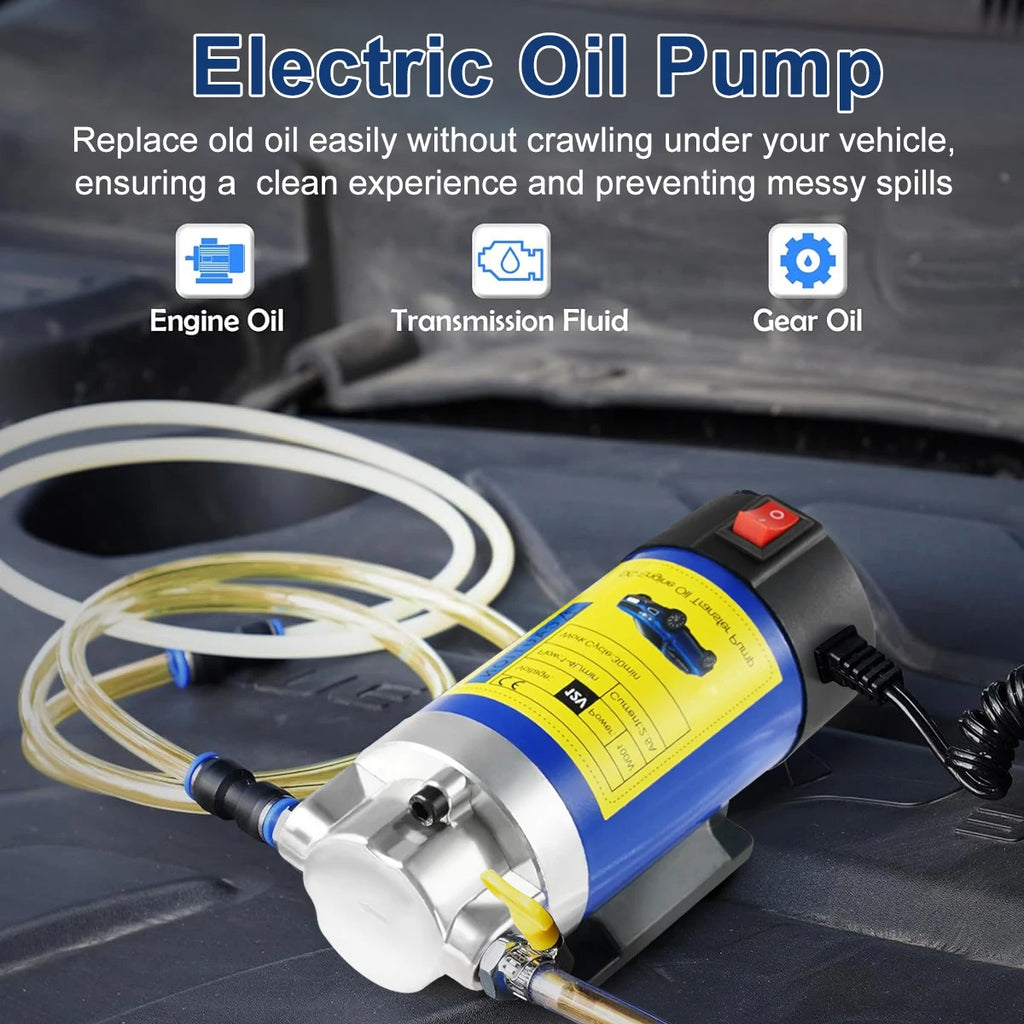 12V Oil Pump Convenient 1-4L/min Oil Pump Electric Oil Suction Oil Change Pump Rainbow Car Motorcycle Tool