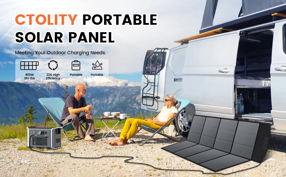 Ctolity generador de energía portatil XP1000 1800W Portable Power Station, 200W Solar Panel Opitional, Foldable Solar Generator