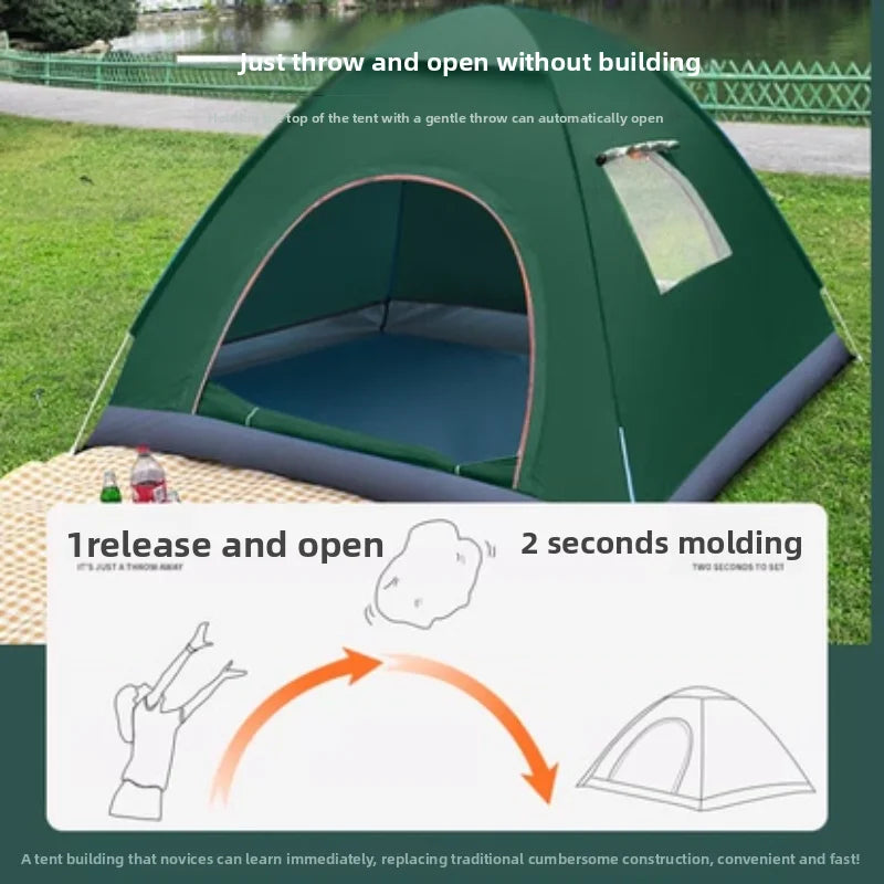 2-3 Person Camping Tent Automatic Tents for Camping Waterproof Family Camping Tent Easy Set Up Tent Portable Windproof Dome