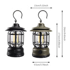 LED Camping Lantern, Handheld Infinite Dimming, Type-C Fast Charging, Rotary Switch & Hook for Home Hiking Fishing Night Walks