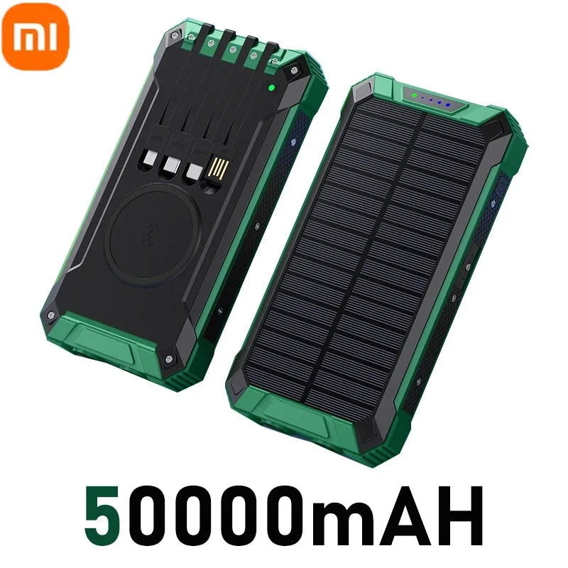 XIAOMI Solar Power Bank Wireless 200000mAh Large Capacity Fast Charging External Battery Outdoor Survival Emergency Equipment