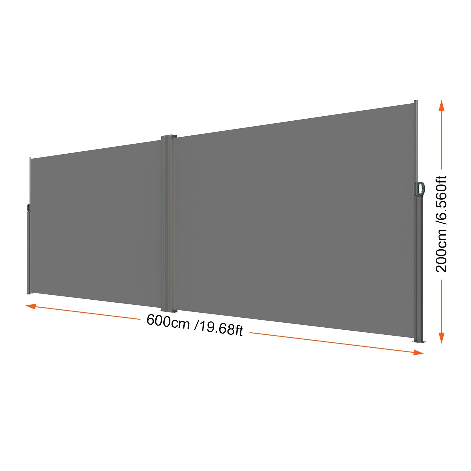 SucceBuy Retractable Side Awning Outdoor Privacy Polyester Water-proof Retractable Patio Screen UV 30+ Room Divider Wind Screen