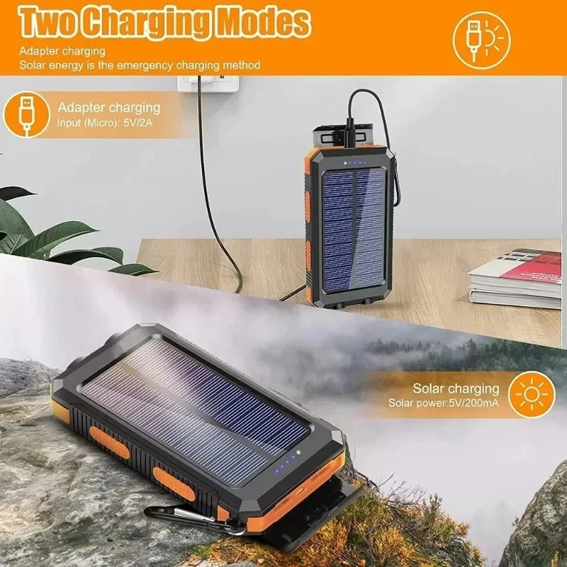 OnePlus Solar Power Bank 200000mAh Large Capacity Fast Charging External Battery with SOS Emergency Power for IPhone Samsung
