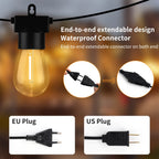 15M LED String Light Shatterproof Led Festoon Garland Retro Patio Light Outdoor Light Decoration For Garden Wedding Holiday
