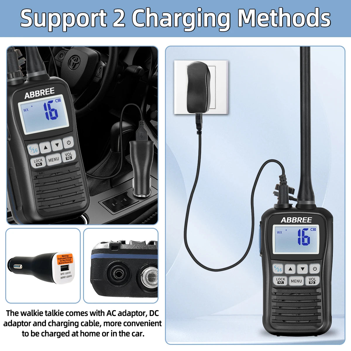 ABBREE AR-25M Marine Radio Transceiver IP67 Floating Waterproof Handheld VHF Walkie Talkie Amateur NOAA Two Way Radio For Fish