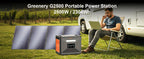 Greenery Portable Power Station 2500W/2304Wh Large Capacity Solar Generator with Cart Fast Charging Emergency Power for Backup