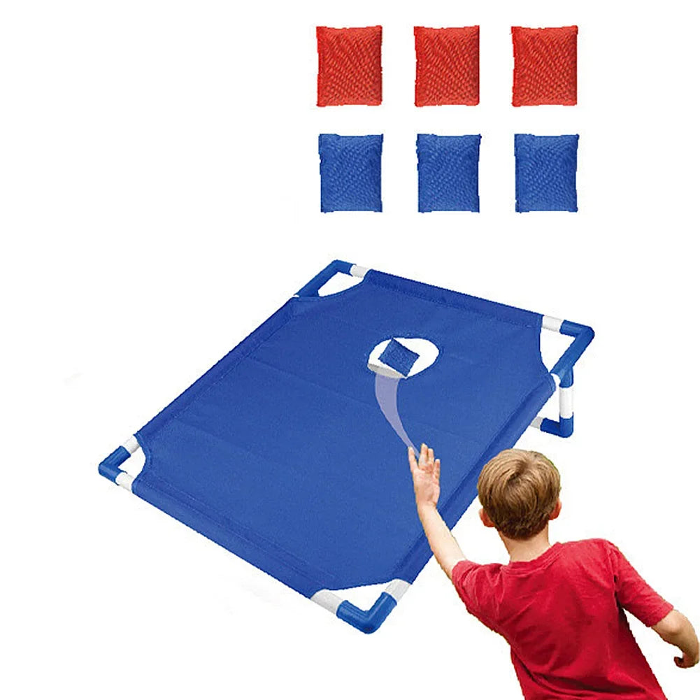 Portable Cornhole Board Set with 6 Bags Outdoor Toss Game Set for Kids Adults Family Outdoor Yard Toss Game Sports Entertainment