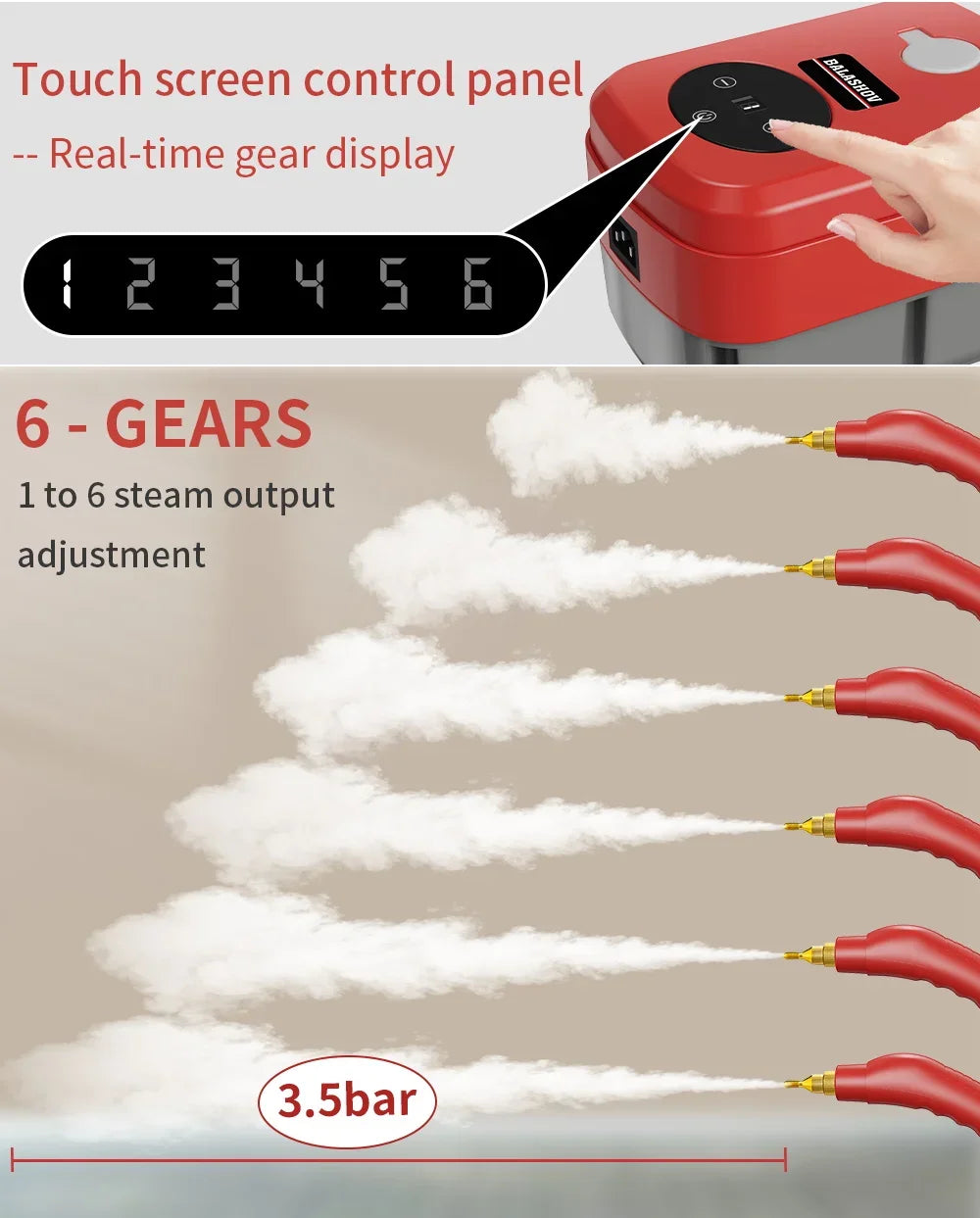 2500W High And Temperature Handheld Steam Cleaners Air Conditioner Kitchen Hood Car Steam Clean Machine Floor and More Cleaning