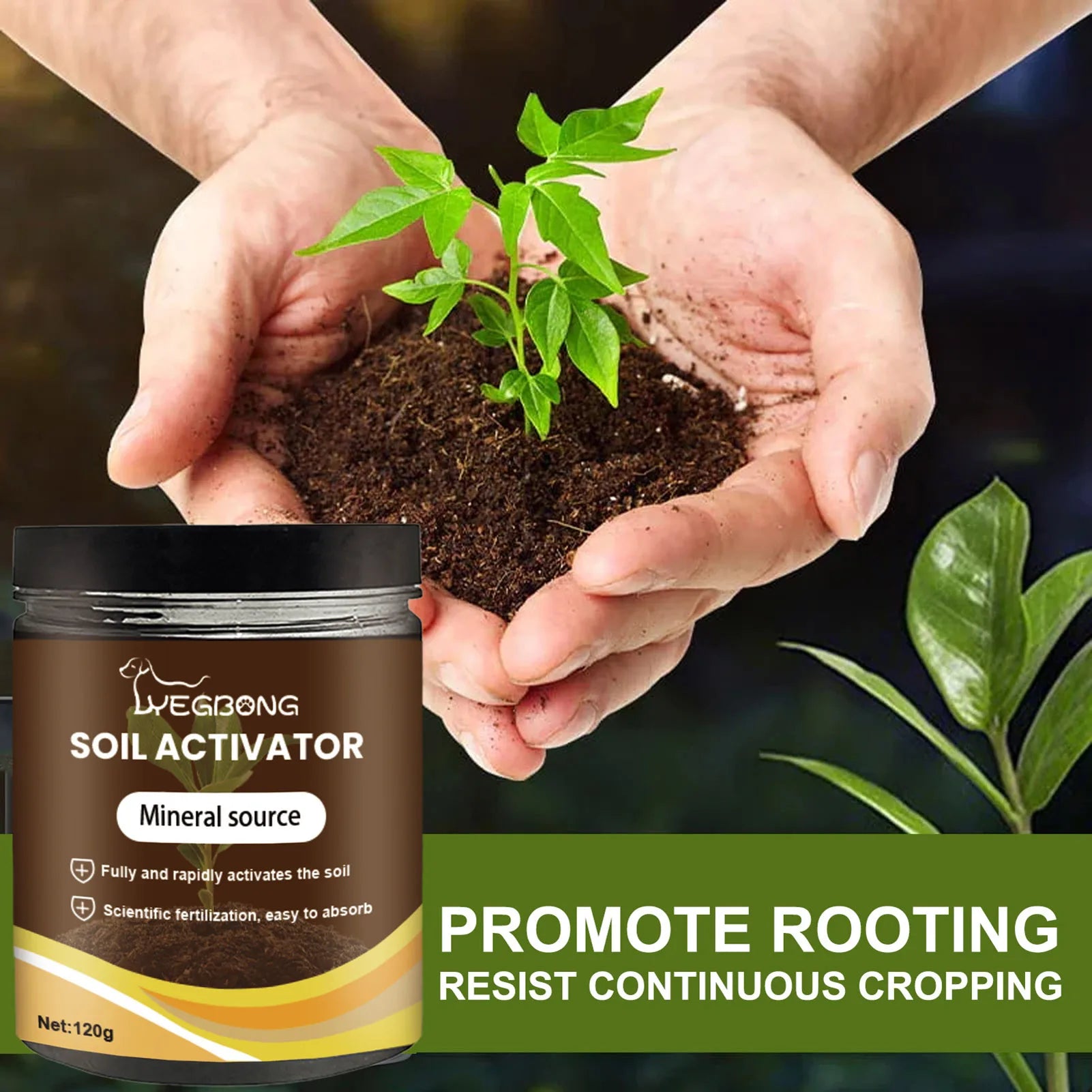 Soil Activator 120g Organic Mineral Compound Plant Growth Nutrient Root Booster Fertilizer for Gardening Lawn Flower Care