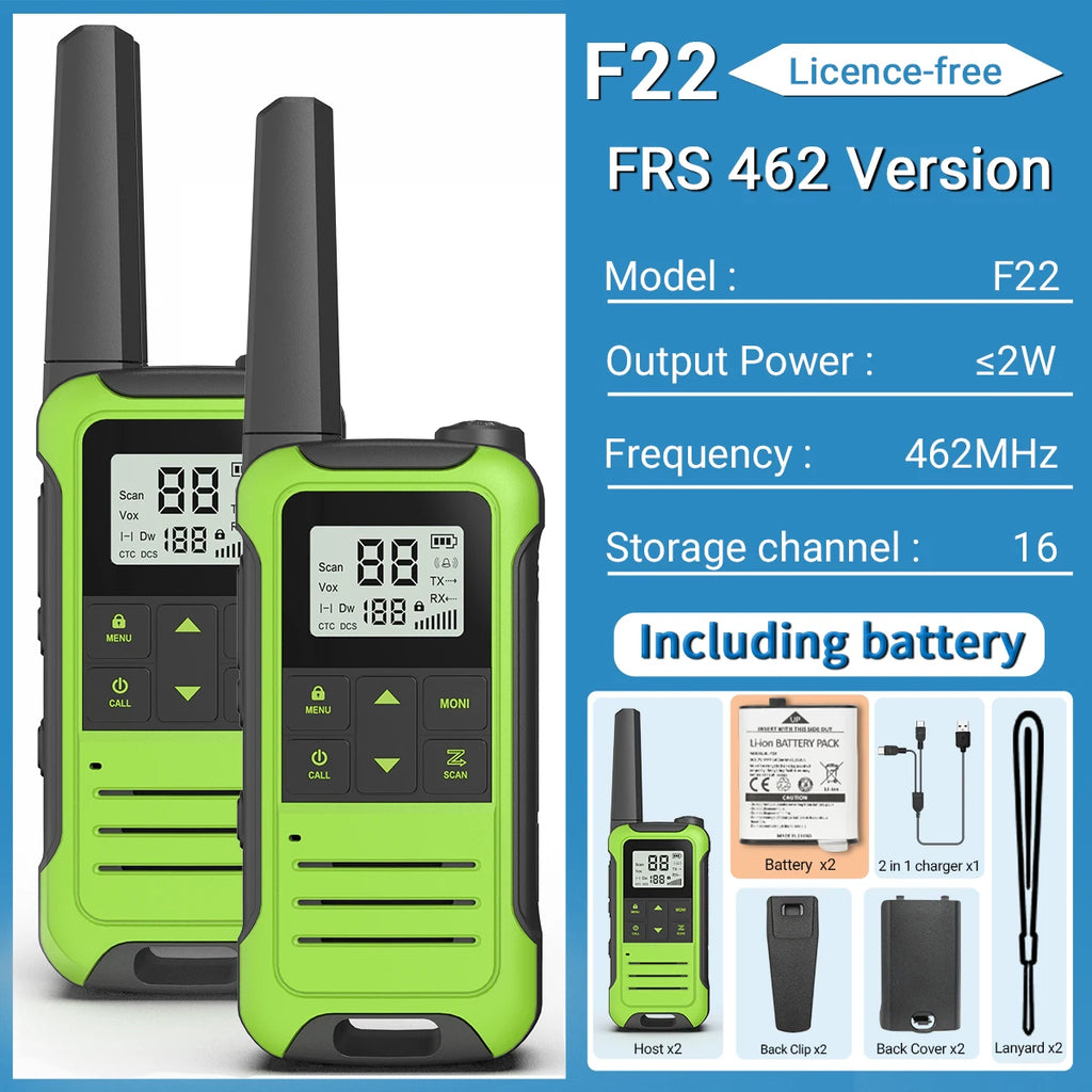 2pcs Baofeng F22 Mini Walkie Talkie PMR Communication Radio Profesional Walkie Talkies Ham Radio Transceiver For Restaurants