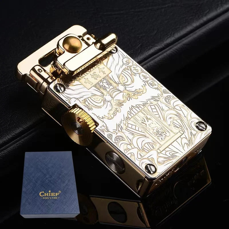 CHIEF Kerosene Lighter Light Luxury Rocker Ejection Ignition Mechanical Personalized Men's Business Gift Collectible