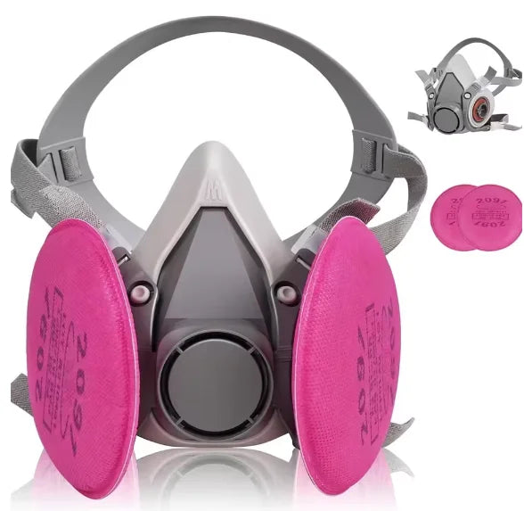 Dustproof 6200 Respirator Gas Mask Half Face with 2097 Filter Goggles Sets for Epoxy Dust Paint Organic Vapor Welding Grinding