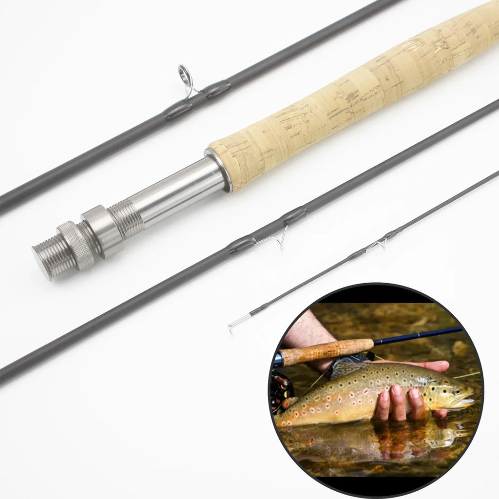 Mavllos Sneak Fishing Fly Rod 6.5ftT 8ft 9ft  Cork Handle Light Lake River 40T Carbon Fiber Fly Rod For Trout and Bass