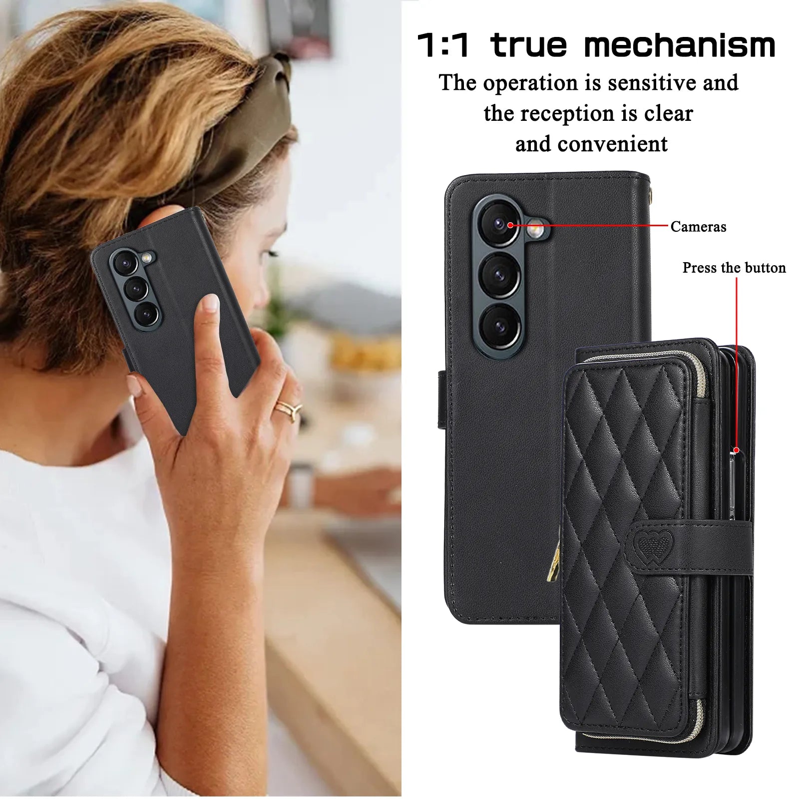 Crossbody Lanyard Leather Phone Case for Samsung Galaxy Z Fold 7 6 5 4 3 Fold5 Fold4 Fold6 5G Wallet with Card Holder Slot Cover
