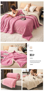 Super Soft Imitation Lambswool Blanket Autumn Winter Double Queen Blankets High Quality Comfortable Milk Fleece Sofa Blanket