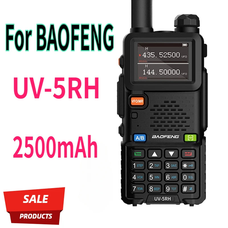 BAOFENG UV-5RH Walkie Talkie 10W Dual Band 999CH 2500mAh Enlarger Battery Can TYPE-C Charge UV-5R Upgraded Version BF-UV5RH