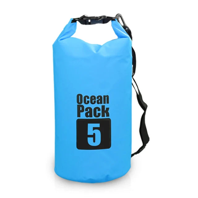 Outdoor PVC Waterproof Dry  Bag 5L 10L 20L 30L Outdoor Diving Foldable Storage Man Women Beach Swimming BaRafting Ocean Bag