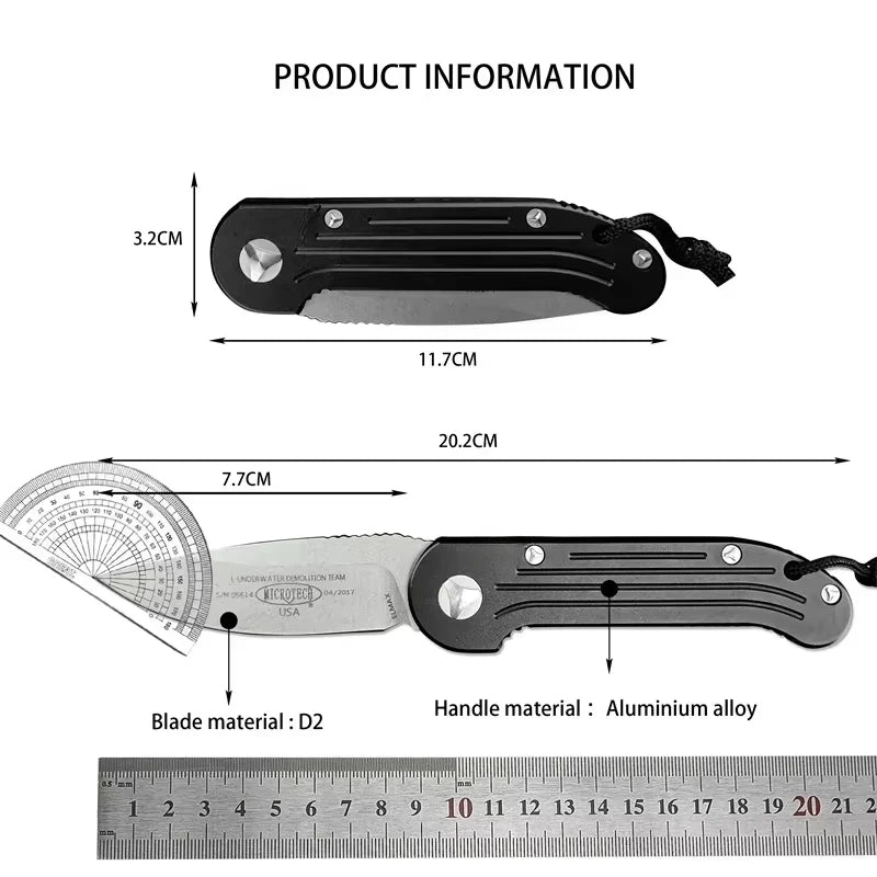 Micro Folding 135 Pocket Knife 8CR13 Blade Aluminium Alloy Handle Wilderness Camping Survial Knife EDC Tools Gift Knives for Men