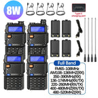 4Pcs Baofeng UV-5R 8W/5W Tri-Power Walkie Talkie High Power Dual Band Long Range Portable Handheld UV 5R Radio
