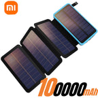 Xiaomi 200000mAH Solar Power Bank Folding Solar Panels 5V 2A USB Output Portable Outdoor Camping Sun Power For IPhone Android