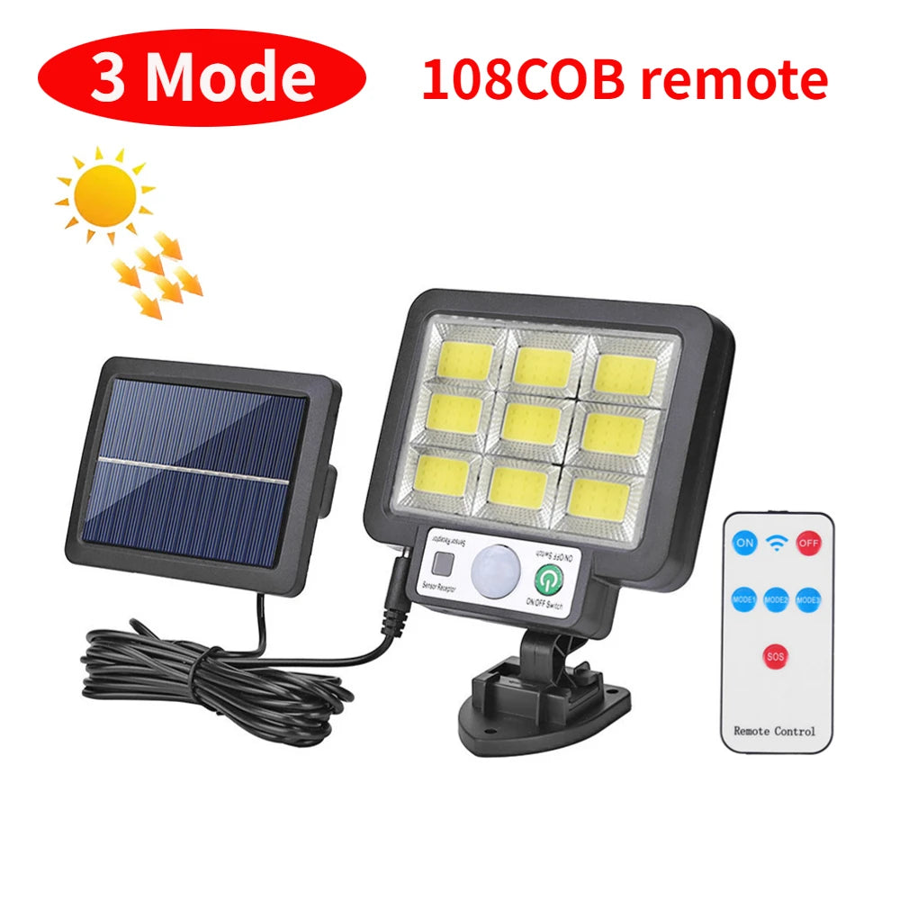 LED Solar Split Wall Lamp 3 Mode Waterproof Motion Sensor Lamp Security Outdoor Street Lighting Solar Lamp for Garden Wall Light